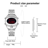 Montre-bracelet multifonctionnelle élégante pour homme, bracelet en métal, affichage numérique, grand écran, bracelet en silicone, idéale pour le camping en extérieur
