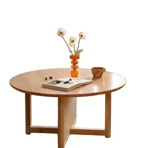 Tavolino da Caffè Rotondo per Piccoli Soggiorni in <span class=keywords><strong>Legno</strong></span> di Pino Naturale Senza Vernice Grado E1 Arredamento di Alta Qualità - Product Image 6