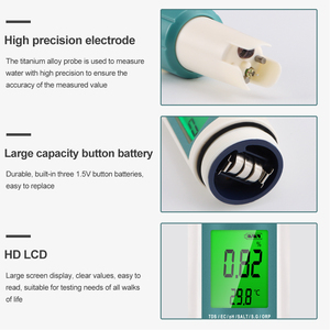 Digital <strong>Pen</strong> Type Water Quality <strong>Tester</strong> 7 in 1 Temperature S. G Salinity ORP TDS EC PH Meter for Aquariums with Backlight - Product Image 3