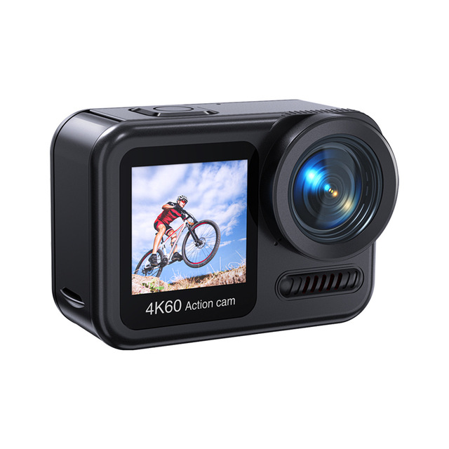 Cross-border 4K HD Action Camera with 2.0-inch Chest Mount Waterproof Dual-screen for Outdoor Shooting; for Export Only