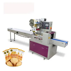 Good Flow Wrap Pillow Used Cake Biscuit Cookies Food Bread Packing Machine With Best Quality
