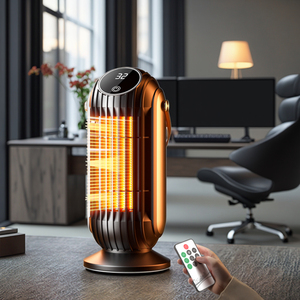 Nhà nhỏ văn phòng gốm PTC dọc tiết kiệm năng lượng tiêu thụ thấp với EU cắm điều khiển từ xa máy tính để bàn nóng - Product Image 1