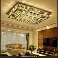 Lampe de plafond en cristal K9 PM Modern Luxury Living pour salle à manger, design créatif, base rectangulaire en acier inoxydable, lumière LED suspendue