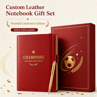 Maßgefertigtes PU-Leder Hardcover Notizbuch Geschenkset Stift Genähter Hardcover-Einband Individuelle Logo-Optionen für Firmen- und Sportveranstaltungs-Geschenke