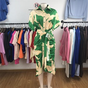 Venta al por mayor: Elegante y <span class=keywords><strong>casual</strong></span> vestido maxi de <span class=keywords><strong>oficina</strong></span> para <span class=keywords><strong>mujer</strong></span>, ecológico, de cintura natural, talla grande, con cuello vuelto y botones cortos. - Product Image 6