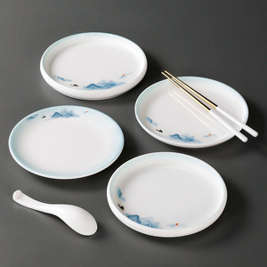 Xiangyuan <b>melamine</b> imitation porcelain <b>plate</b>, plastic commercial round <b>plate</b>, restaurant cold dish round <b>plate</b> tableware - Product Image 2