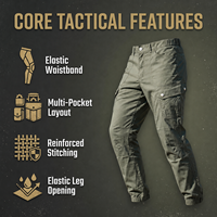 Pantalon tactique d'extérieur pour homme, personnalisé en usine, en coton, imperméable, grande taille, séchage rapide, taille élastique, collection automne