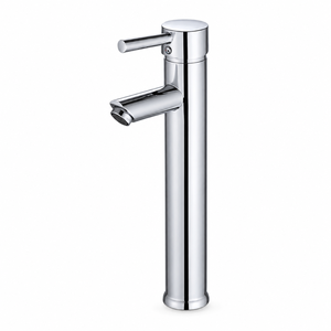 Robinet de cuisine monocommande en acier inoxydable électroplaqué de haute qualité, mitigeur <span class=keywords><strong>eau</strong></span> chaude et froide, bec haut arqué - Product Image 1