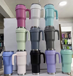 Mug de voyage en acier inoxydable de 40 oz avec poignée, personnalisation de la marque, tasse isotherme sous vide, cadeau pour les employés - Product Image 5