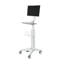 Carrito de Computadora Móvil para Hospital WEIYE, Altura Ajustable, Carrito Portátil para Laptop Médica, Estación de Trabajo para Enfermeras