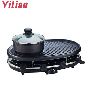 Grill <span class=keywords><strong>à</strong></span> poisson <span class=keywords><strong>électrique</strong></span> commercial de haute qualité 1500W, raclette coréenne de table, <span class=keywords><strong>fondue</strong></span>, acier métallique, haute pression, caractéristiques Yilian - Product Image 3