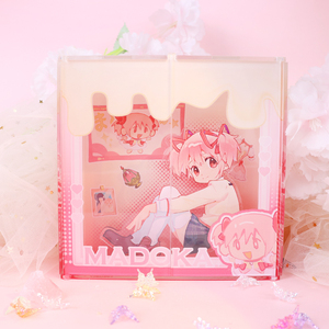 Boîte acrylique de support d'ouverture de porte en acrylique Magi <span class=keywords><strong>Madoka</strong></span> Magica personnalisée boîte acrylique d'affichage de bureau de personnage d'anime de dessin animé - Product Image 5