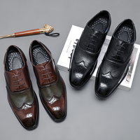 Chaussures en PU pour hommes, collection Printemps 2025, à lacets, semelle épaisse, style décontracté britannique, pour jeunes, mocassins unis tendance