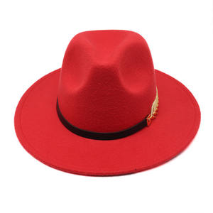 Chapeau Fedora Classique Élégant en Feutre pour Homme, Style Britannique Vintage, à Large Bord Plat, avec Chaîne, pour Femme et Homme, Vente en Gros - Product Image 3
