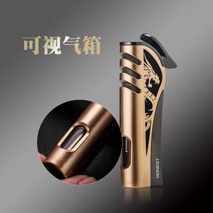 ไฟแช็คเติมแก๊สได้ ทนลม รุ่น Honest Blue Flame Direct Fire  ตัวโลหะ พร้อมถังแก๊สมองเห็นได้ เหมาะสำหรับเป็นของขวัญ - Product Image 2