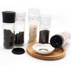 high quality salt pepper grinder cap with 100ml glass bottle