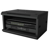 Kabinet Jaringan Dinding 6U 19 Inci, Rak Server Baja dengan Pintu Terkunci & Ventilasi, untuk Router/Switch/CCTV