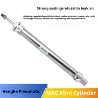 En Stock: Actuador Neumático de Aire de Cilindro Redondo Mini Serie MAC (MAC20x150) de Acero Inoxidable para Juntas de Máquinas Industriales