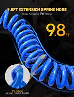 Tuyau de gonflage de pneu à rappel en nylon de 9.8 pieds pour mini compresseurs d'air mandrin pneumatique en laiton verrouillable 3 adaptateurs de gonflage d'air