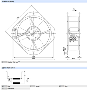 Ventilateur axial haute efficacité ebm-papst W2E200-HK38-C01/G03 de 200 mm pour systèmes industriels HVAC - Product Image 3
