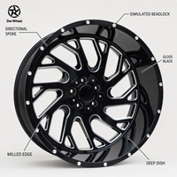 Jantes forgées modifiées DW, finition noir brillant, à rayons coupés Morion, 20, 22, 24, 26 pouces, type Adze Inshave, compatibles avec les camions F150 et GMC 2500