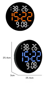 Modern Shaped Electronic Colorful Brightness Adjustable Temperature Display <b>LED</b> Digital Desk Wall <b>Clock</b> USB Powered Home Bedroom - Product Image 6