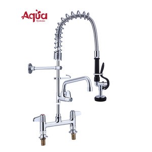 Deck Mounted Commercial Kitchen Pre Rinse Faucet Commercial Restaurant Mini Pre Rinse Faucet with <b>Pull</b>-Down Sprayer - Product Image 1