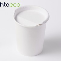 Gobelet en papier bagasse 100 % compostable écologique, boîte d'emballage en pulpe moulée avec logo personnalisé, couvercle dôme pour tasse à café compostable, écologique