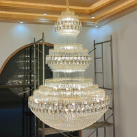 Magnifique lustre moderne K9 grand luminaire suspendu pour plafond haut Duplex couche de printemps salon Villa