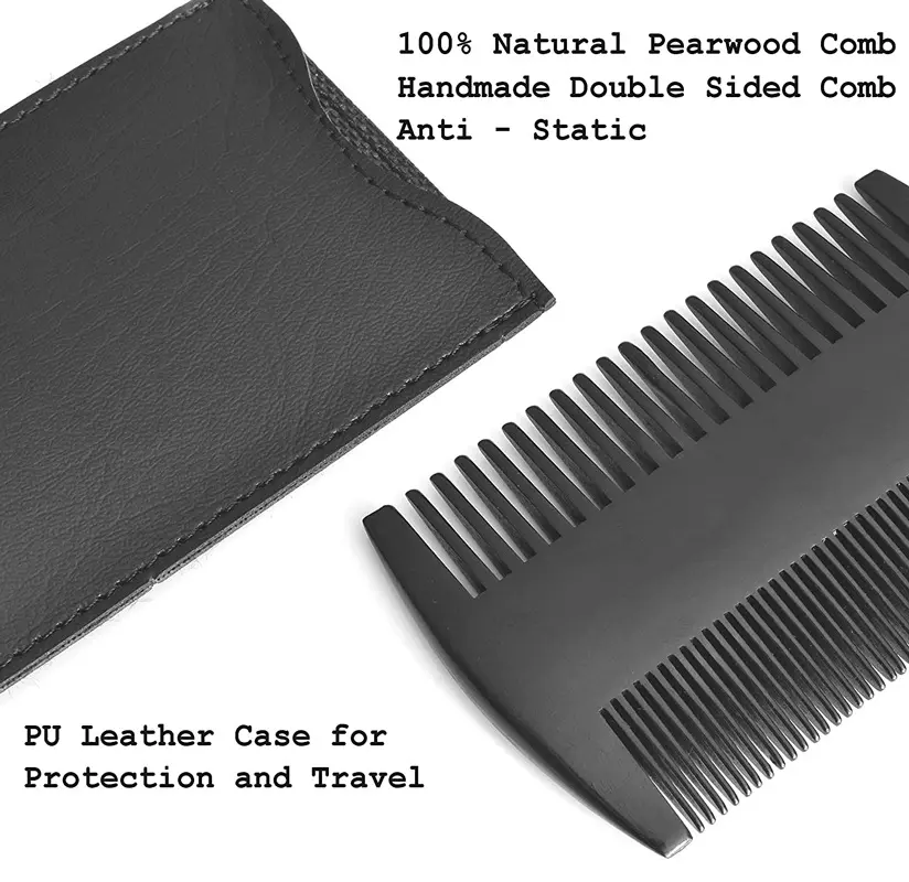 Black Comb Holz bürste Borste Herren Geschenkset Bart Pflege & Trimmen Kit Benutzer definiertes Logo Private Label Holz für Männer Pflege Nylon