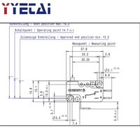1 pièce – Micro-interrupteur de fin de course à levier long, type CHERRY D45X allemand, pour réinitialisation par oscillation, 16A250V