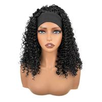Perruque bandeau africaine en gros, cheveux synthétiques longs bouclés, classique, élastique, ondulée et volumineuse, sans colle