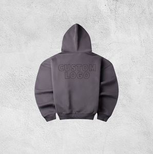 Sudaderas con capucha y sudaderas para hombre sólidas bordadas con cremallera y logotipo con estampado personalizado grueso en blanco de algodón de alta calidad de gran tamaño y peso pesado - Product Image 3