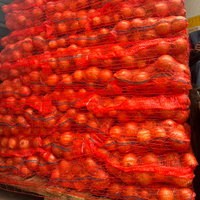 Kantong Jala Rajut HDPE Raschel Bernapas, Dapat Digunakan Kembali, Kapasitas 3kg, Tugas Berat, Untuk Pertanian, Bawang Putih, Bawang Merah, Kentang, Sayuran, Buah, Jagung