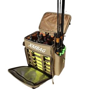 BSCI Factory <b>Heavy</b> <b>duty</b> Nylon Polyester fishing bag <b>backpack</b> waterproof fishing tackle bag with plastic Lure fishing container - Product Image 2