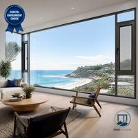 Ventanas Abatibles de Aluminio Modernas con Doble Acristalamiento y Resistentes a Huracanes AS2047, con Vista Panorámica para Exteriores de Villas Costeras