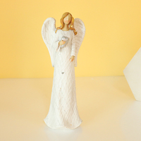 Ornements d'ange blanc de noël priant l'espoir et l'aile de guérison Statues d'ange artisanat en résine décor à la maison nordique