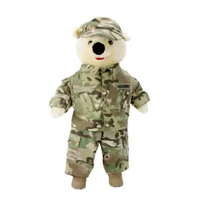 Creative Customized Military Police and Fireman Logo Teddy Bears Plush Toys Uniform Soft Dolls Navy Super Soft Stuffed Animal