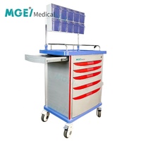 Chariot médical d'urgence multifonctionnel moderne en ABS à prix abordable avec roues pour anesthésie et médicaments