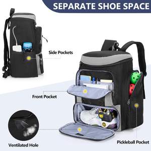 Muestra Gratuita de Bolsa de Pickleball, Mochila Deportiva Impermeable de Poliéster, Gancho Ajustable, Logotipo Personalizado, Bolsa de Tenis Grande para Mujeres y Hombres - Product Image 6