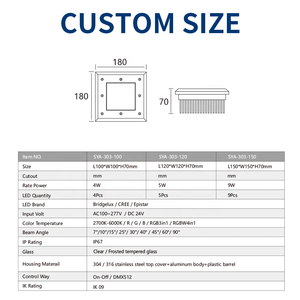 SYA-303 <span class=keywords><strong>sol</strong></span> extérieur en acier inoxydable encastré <span class=keywords><strong>Led</strong></span> lampes souterraines jardin carré lumière creusée petite quantité minimale de commande - Product Image 5