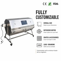 Grill de rôtissage automatique robuste pour porc et agneau entiers, grande capacité de 132 lb pour usage en restaurant