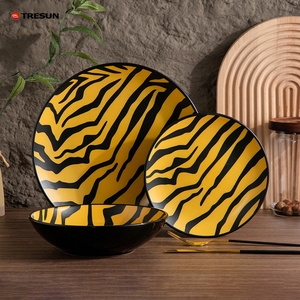 Service de table en porcelaine céramique, 18 pièces, thème animalier, fabrication chinoise TRESUN, directement de l'usine, OEM, pas cher, pour 6 personnes. - Product Image 1