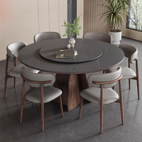 Massivholz Runder Tisch Mit Plattenspieler Modernes Minimalist isches Zuhause Neue Walnussholz Farbe Rock Plate Runde Esstisch QY-T8028