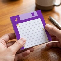 Bloc-notes autocollants mignons et colorés en forme de disquette, essentiels pour la rentrée scolaire, lignés, auto-adhésifs, style vintage Kawaii, pour étudiants