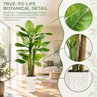 Arbre bananier artificiel de 1,5 m, plante tropicale artificielle avec feuilles réalistes pour la décoration de la maison, du bureau ou du porche.