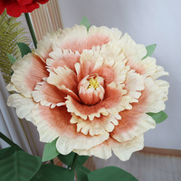 Latar Belakang Pernikahan Bunga Peony Beludru, Dekorasi Bunga Buatan, Rangkaian Bunga Besar, Simulasi Bunga Peony Raksasa Buatan