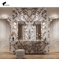 Tostone Luxury Design Rouge Couleur Pierre Naturel Calacatta Viola Marbre Vanité pour Hôtel Moderne Maître Salle de Bains Vanitytop Escalier