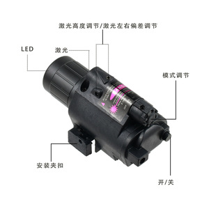 Lampe torche tactique avec laser rouge LED, fixation sous le crochet de la crosse de fusil, mise au point réglable, batterie rechargeable, utilisation en extérieur - Product Image 5