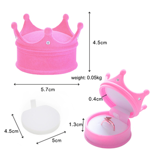 Sang Trọng Ưa Thích Vương Miện Đổ Xô Hộp Đồ Trang Sức Mini Nhẫn Đồ Trang Sức Hiển Thị Lưu Trữ Trường Hợp Nhẫn Tổ Chức Bao Bì Trong Kho - Product Image 5